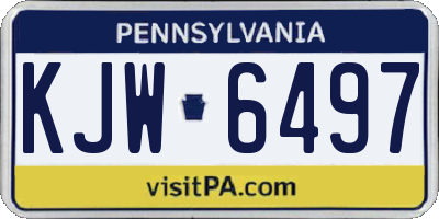 PA license plate KJW6497