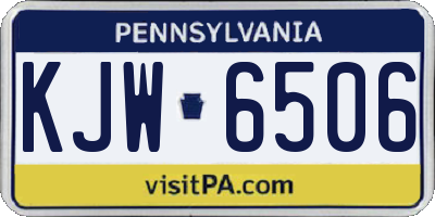 PA license plate KJW6506
