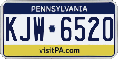 PA license plate KJW6520