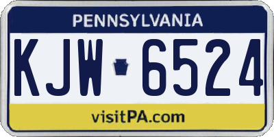 PA license plate KJW6524