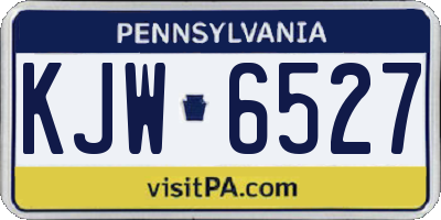 PA license plate KJW6527