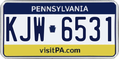 PA license plate KJW6531