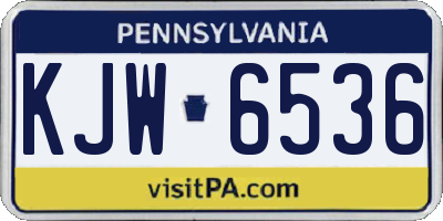 PA license plate KJW6536