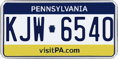 PA license plate KJW6540
