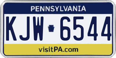 PA license plate KJW6544