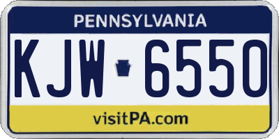 PA license plate KJW6550