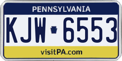 PA license plate KJW6553