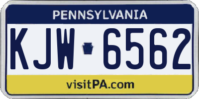 PA license plate KJW6562