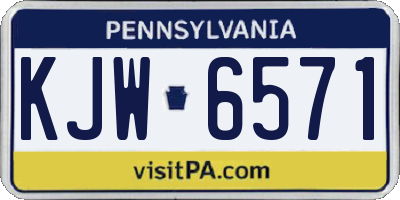 PA license plate KJW6571