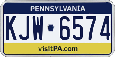 PA license plate KJW6574