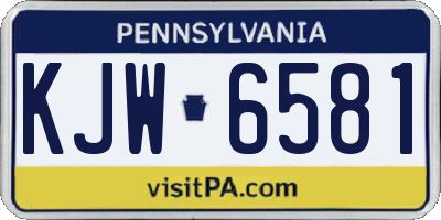 PA license plate KJW6581