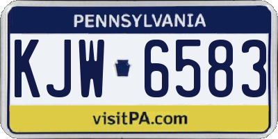 PA license plate KJW6583