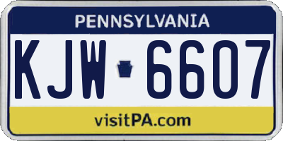 PA license plate KJW6607