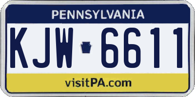 PA license plate KJW6611