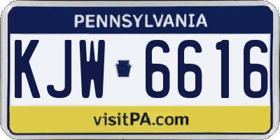 PA license plate KJW6616