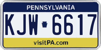 PA license plate KJW6617