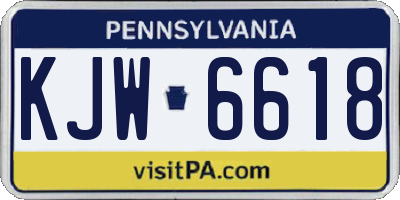 PA license plate KJW6618