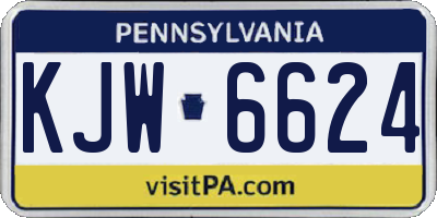 PA license plate KJW6624