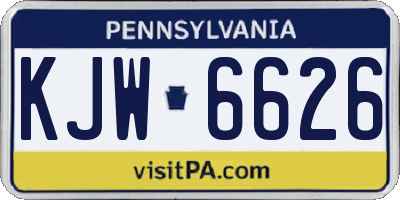 PA license plate KJW6626