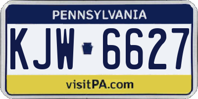 PA license plate KJW6627