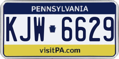 PA license plate KJW6629
