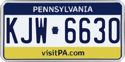 PA license plate KJW6630