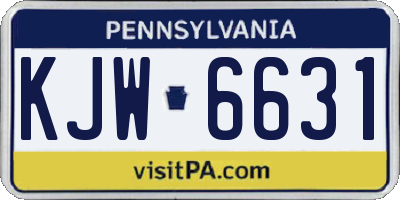 PA license plate KJW6631