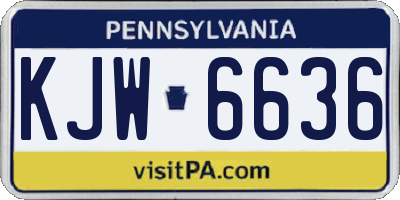 PA license plate KJW6636