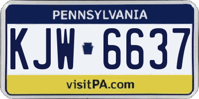 PA license plate KJW6637