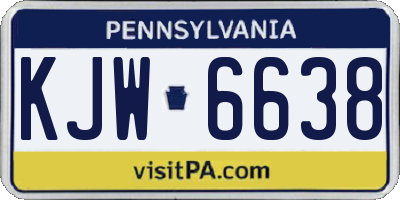 PA license plate KJW6638
