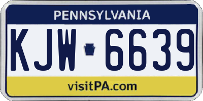 PA license plate KJW6639