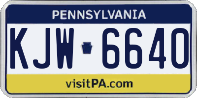 PA license plate KJW6640