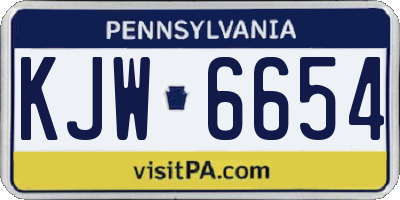 PA license plate KJW6654