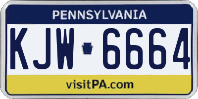 PA license plate KJW6664