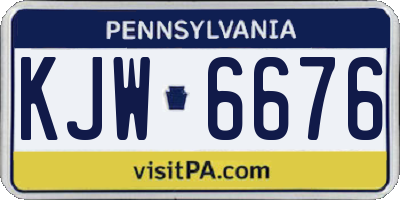 PA license plate KJW6676
