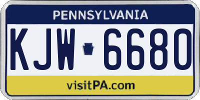 PA license plate KJW6680