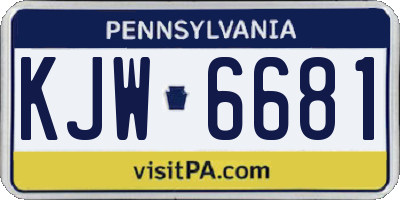 PA license plate KJW6681