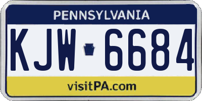 PA license plate KJW6684