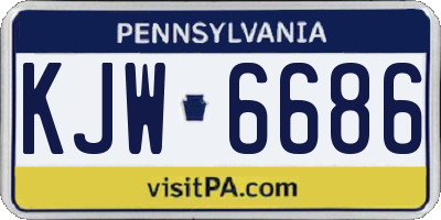 PA license plate KJW6686