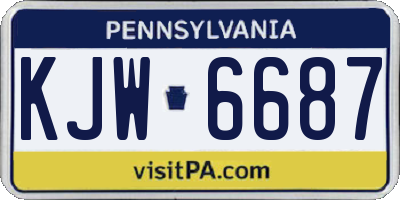 PA license plate KJW6687