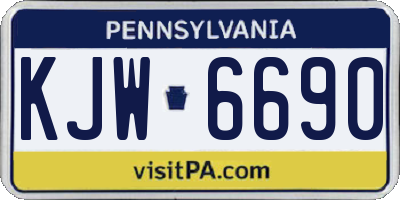 PA license plate KJW6690
