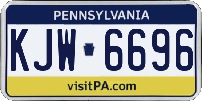 PA license plate KJW6696