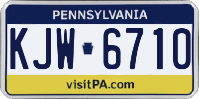 PA license plate KJW6710