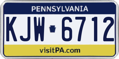 PA license plate KJW6712