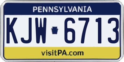 PA license plate KJW6713