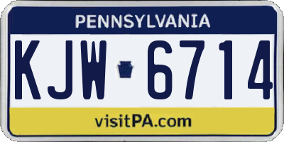 PA license plate KJW6714