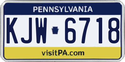 PA license plate KJW6718