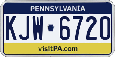 PA license plate KJW6720