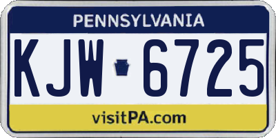 PA license plate KJW6725