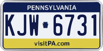 PA license plate KJW6731